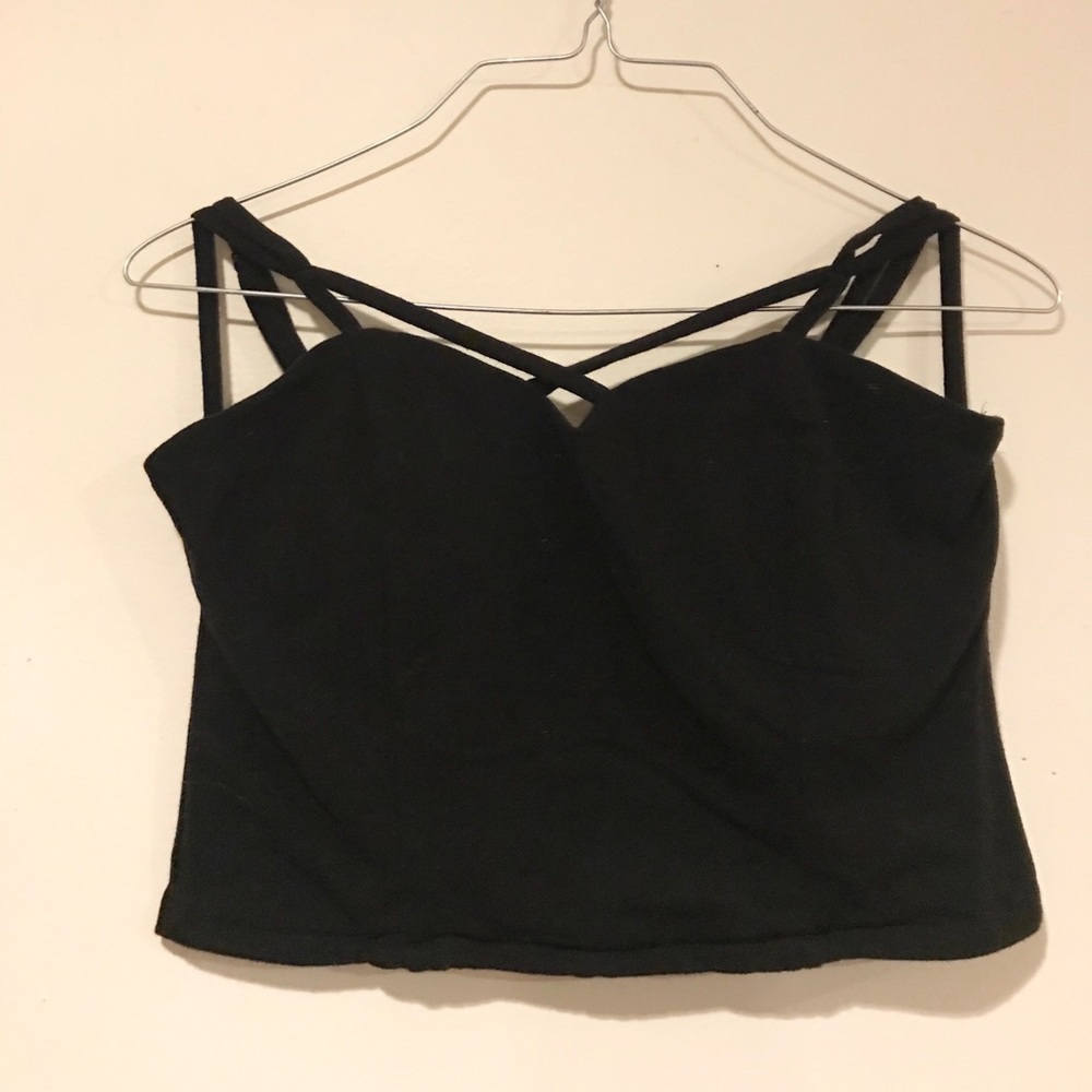 Black Crop Tank Top